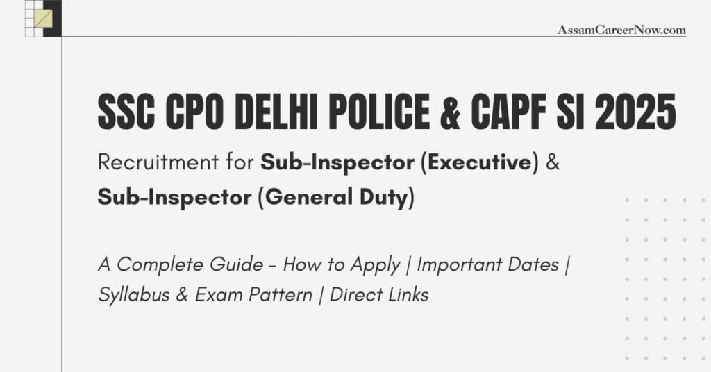 SSC CPO Delhi Police SI Recruitment